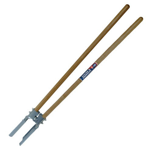 leserie Heavy-Duty Post Hole Digger with Wooden Handles